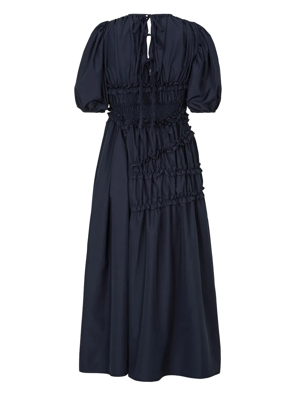 Smocked Lace-Up Back Dress