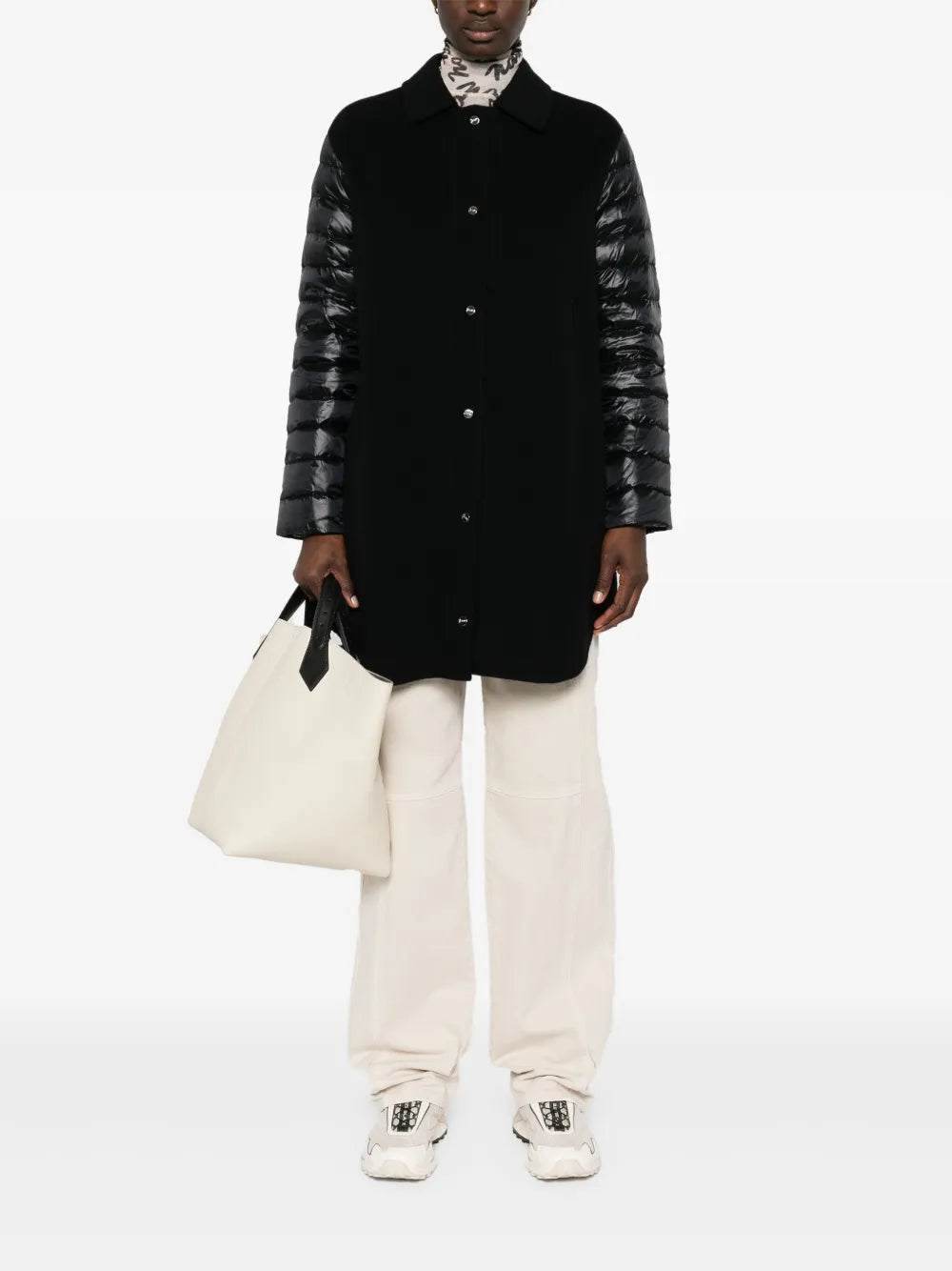 Panelled Puffer Coat