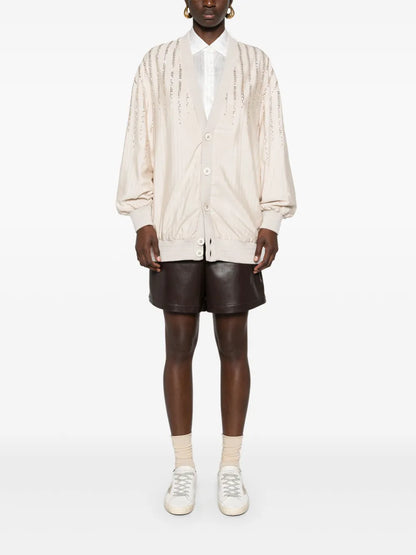 Gisela Pinstripe-Jacquard Bomber Jacket