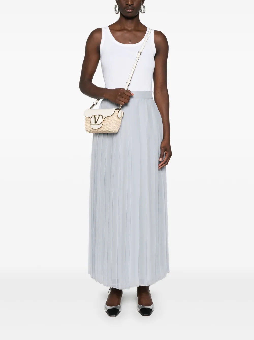 Plissé Midi Skirt