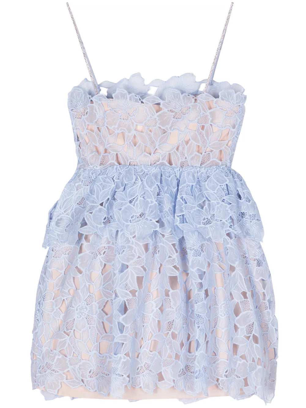 Corded-Lace Sheer Minidress