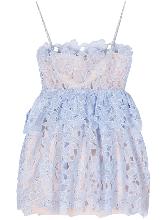 Corded-Lace Sheer Minidress