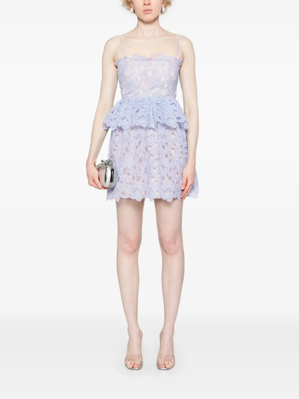 Corded-Lace Sheer Minidress
