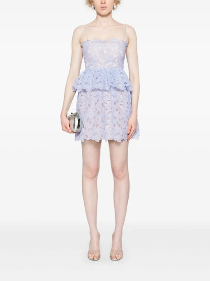 Corded-Lace Sheer Minidress
