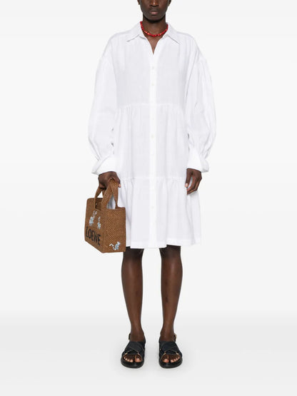 Tiered Linen Mini Dress