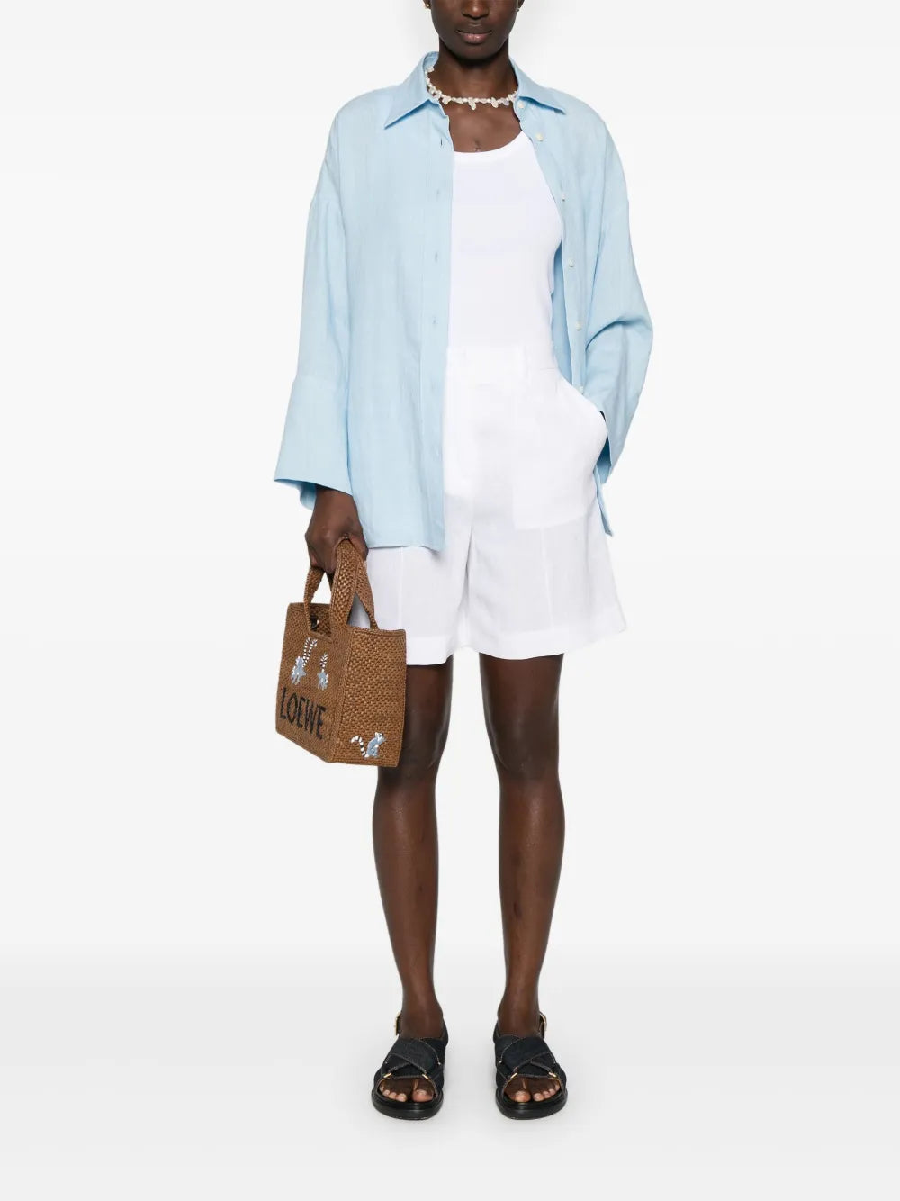 Linen Drop-Shoulder Shirt