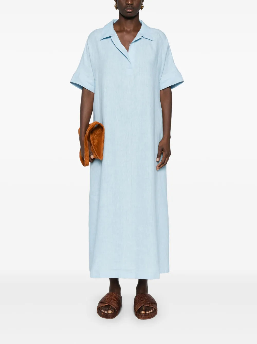 Linen Shift Maxi Dress