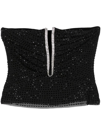 Rhinestone-Embellished Strapless Top