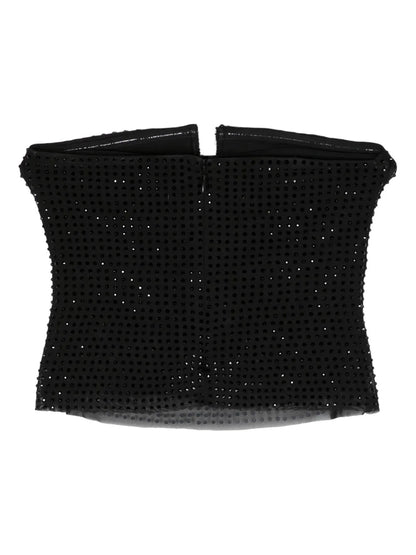 Rhinestone-Embellished Strapless Top