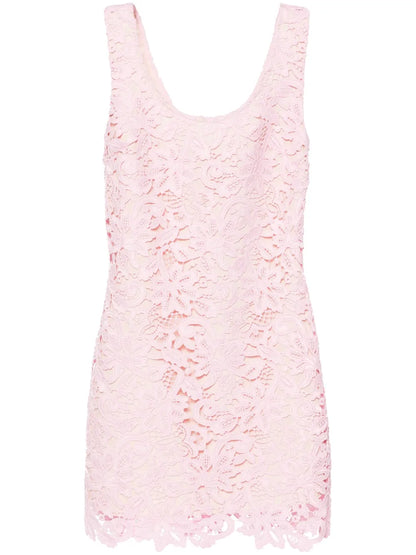 Guipure-Lace Sleeveless Minidress