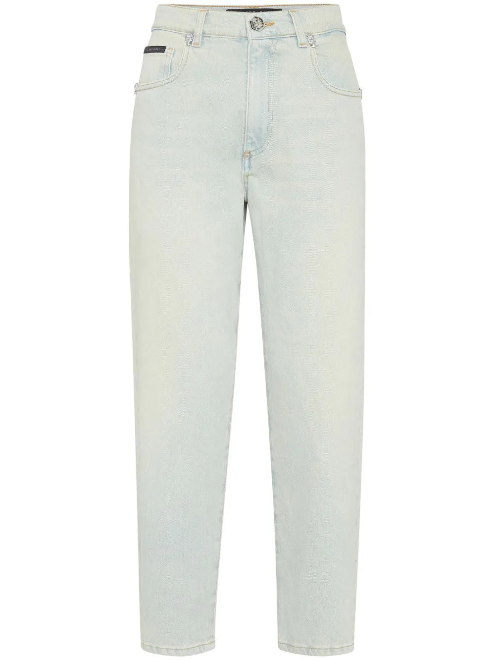 Skull-Studded Tapered Jeans