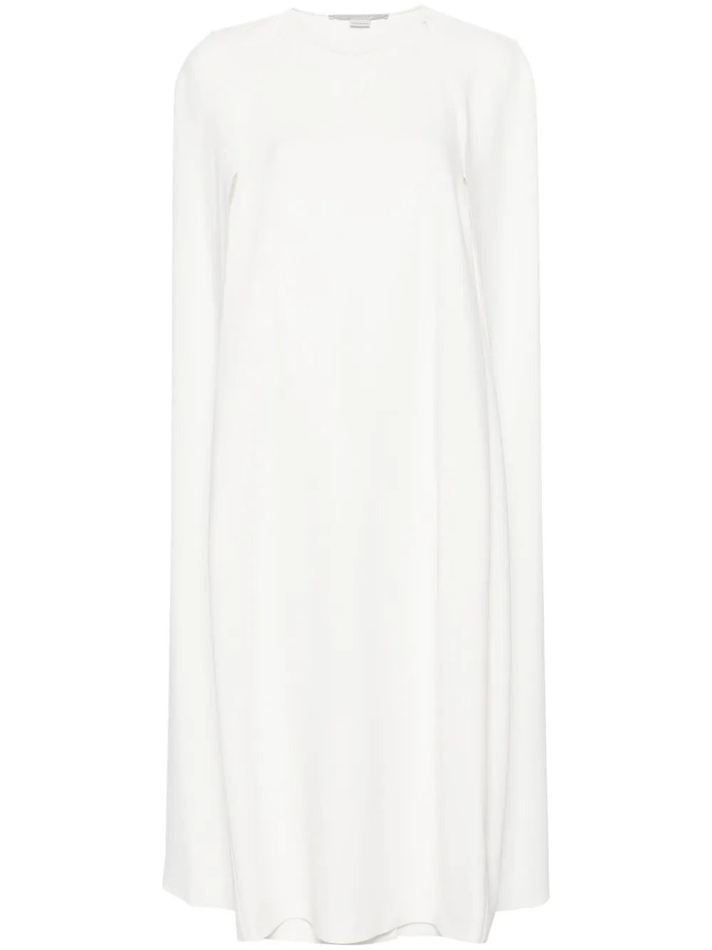 Crew-Neck Crepe Cape Dress