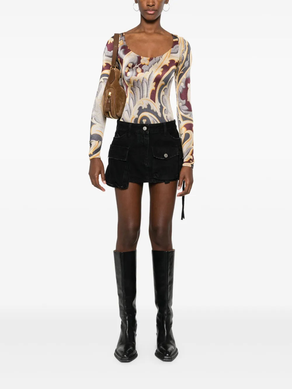 Paisley-Print Bodysuit