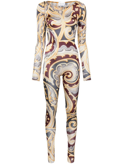 Paisley-Print Catsuit