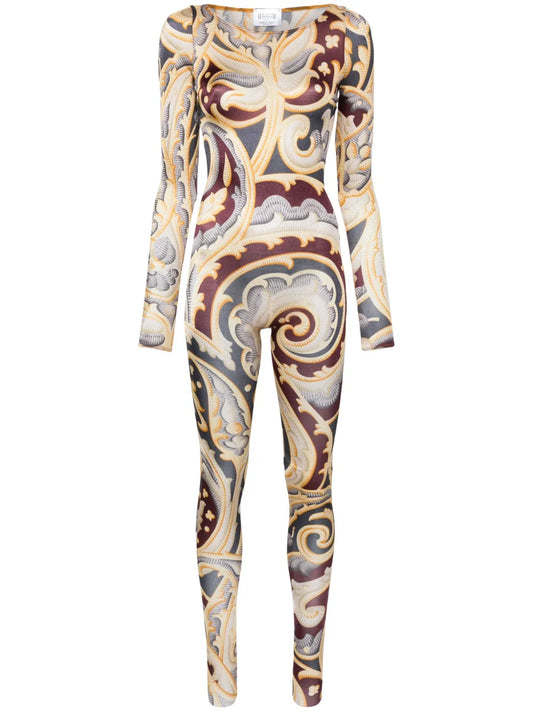 Paisley-Print Catsuit