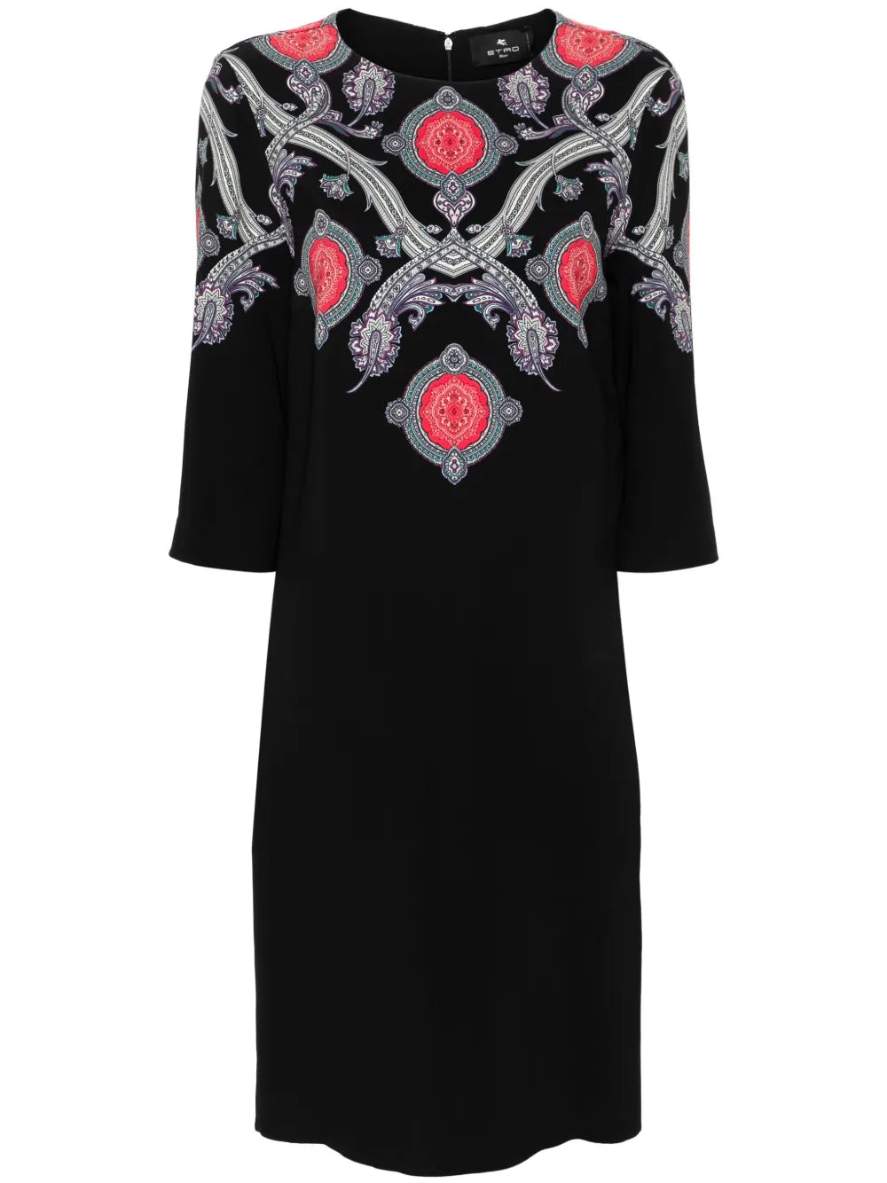 Paisley-Print Cady Midi Dress