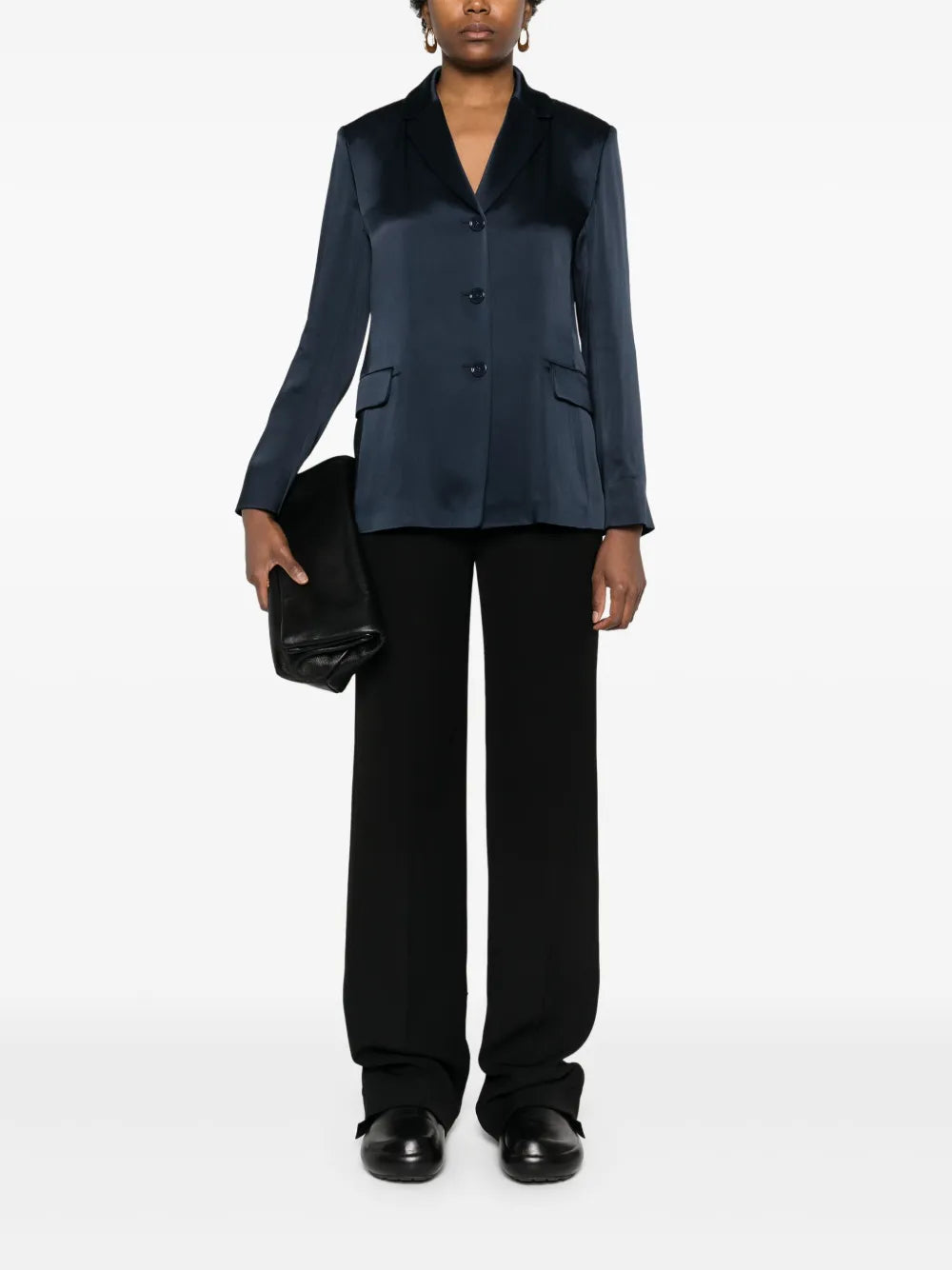 Single-Breasted Satin Blazer