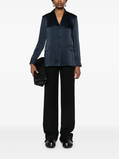 Single-Breasted Satin Blazer