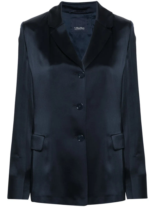 Single-Breasted Satin Blazer