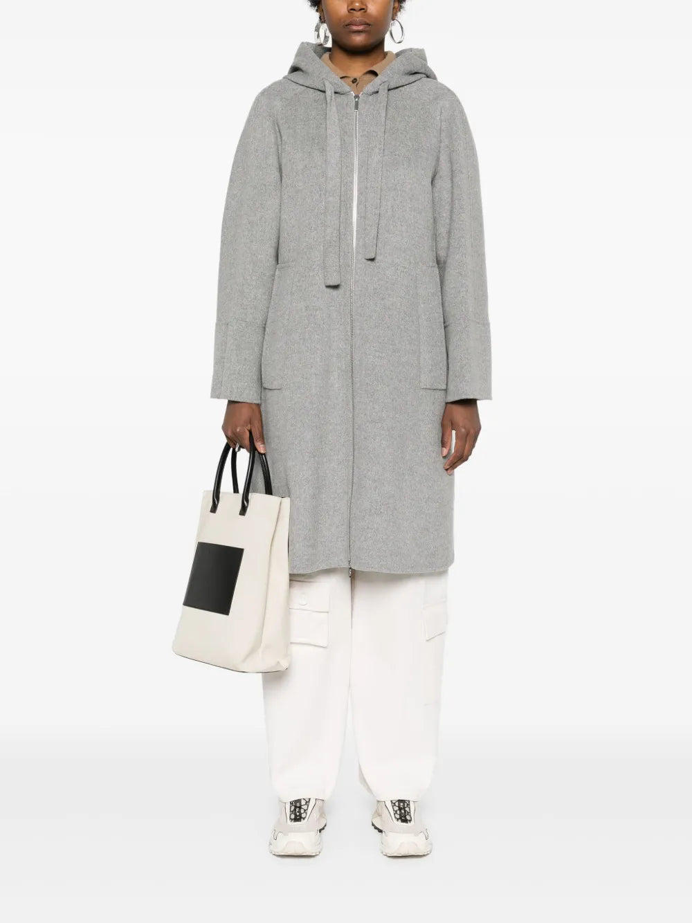 Virgin Wool Hooded Coat