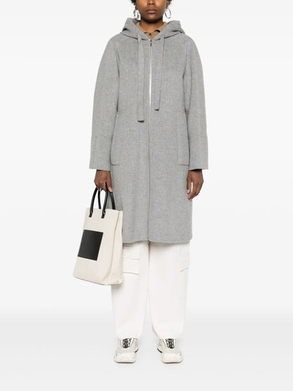Virgin Wool Hooded Coat
