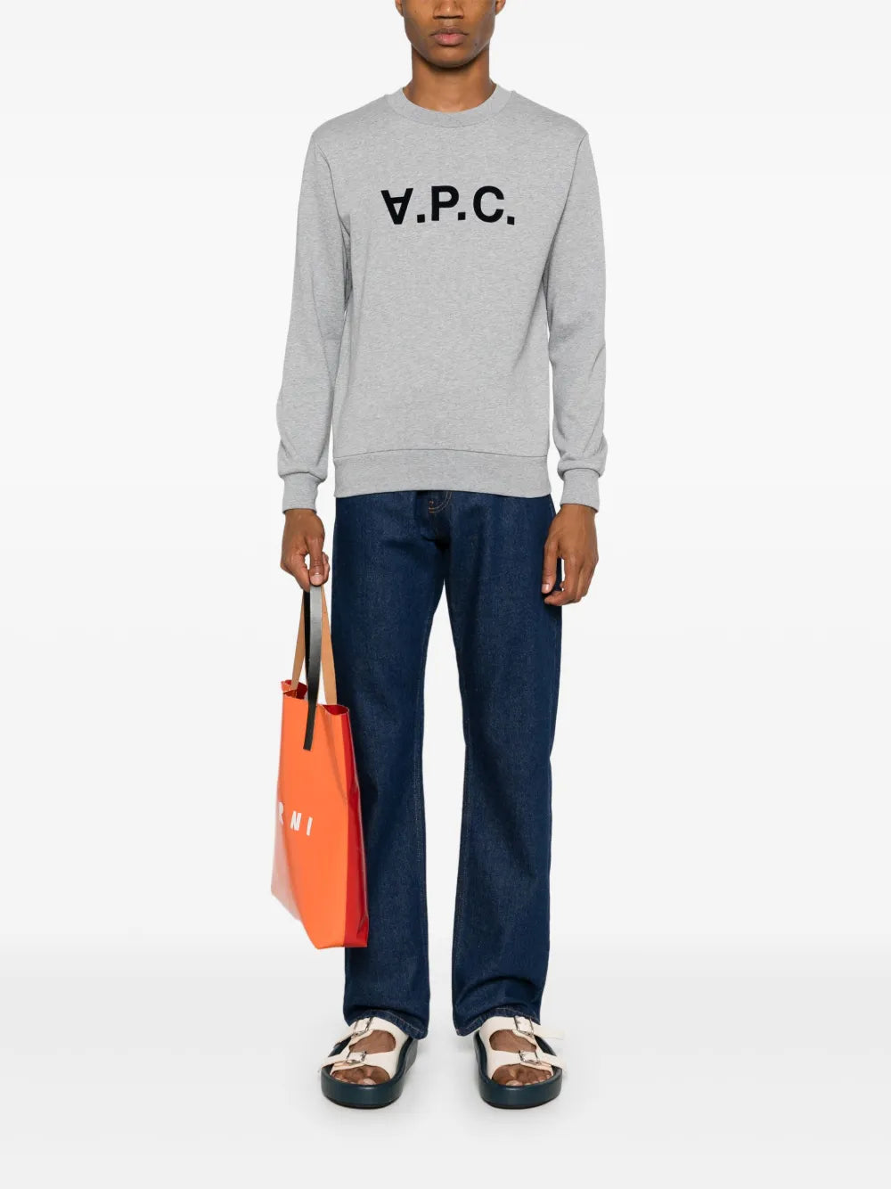 Flocked-Logo Cotton Sweatshirt