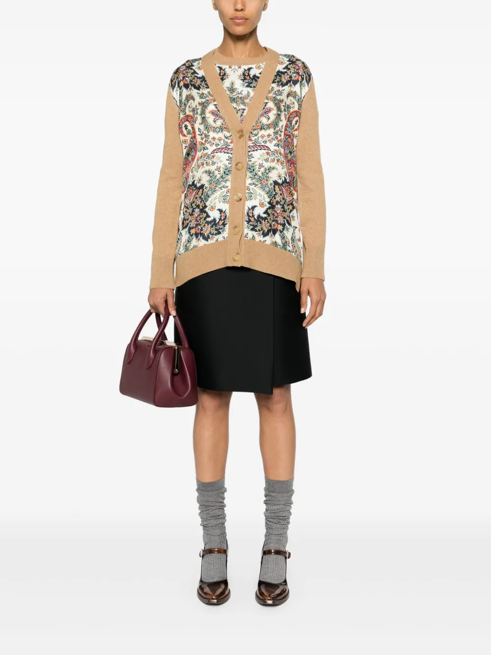 Floral-Print Cardigan