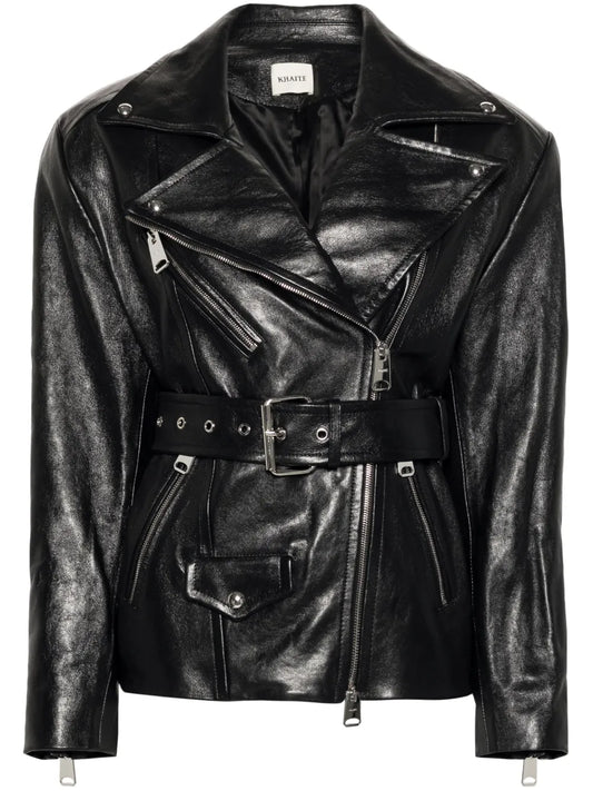 Fabbie Belted Leather Jacket