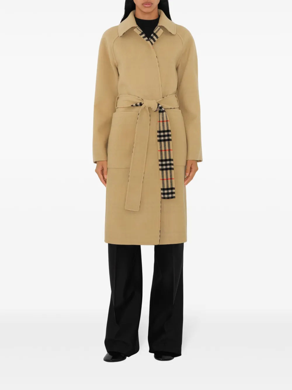 Check Wool Reversible Coat