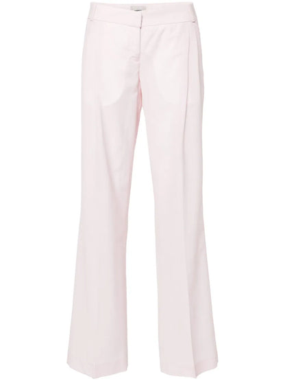 Check-Pattern Tailored Flared Trousers