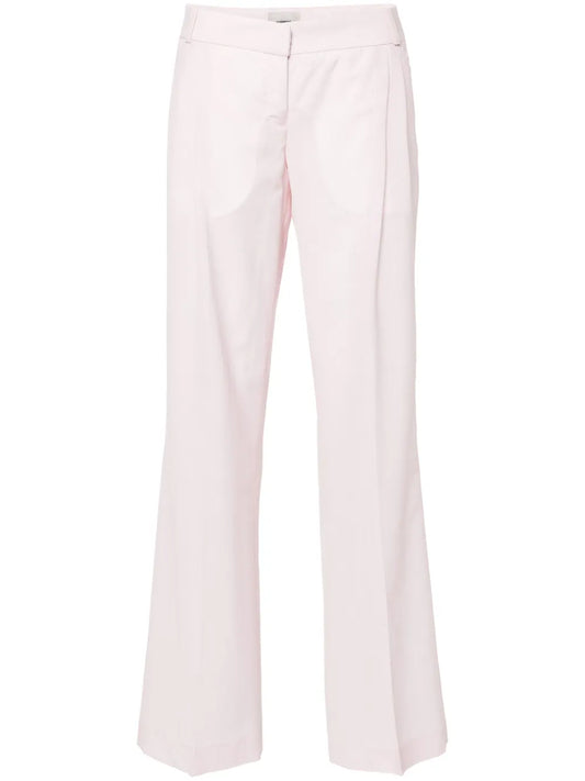 Check-Pattern Tailored Flared Trousers