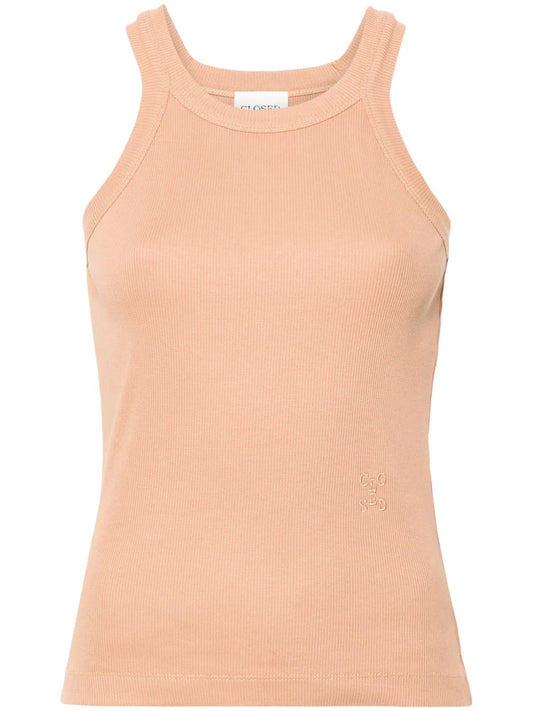 Logo-Embroidered Ribbed Tank Top