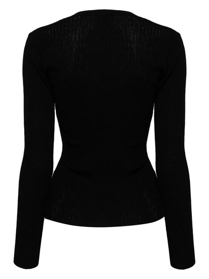 Long-Sleeve Ribbed-Knit Top