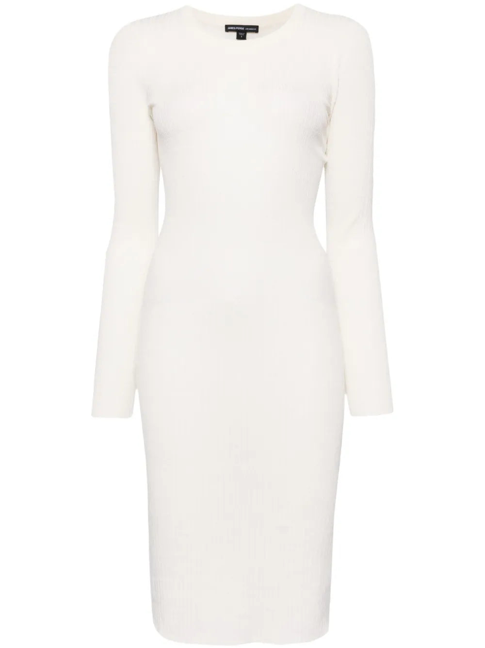 Long-Sleeve Ribbed-Knit Midi Dress