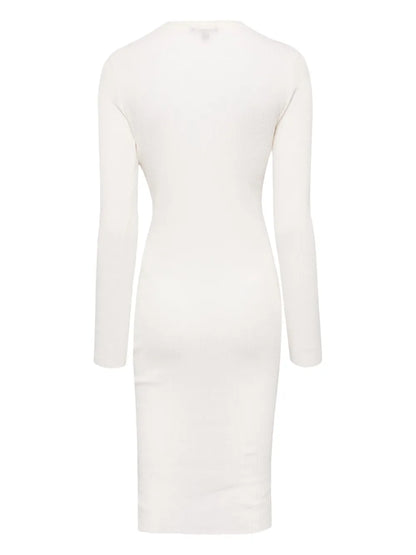 Long-Sleeve Ribbed-Knit Midi Dress
