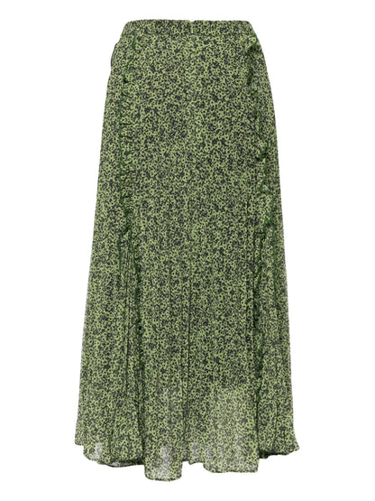 Daisy Print Ruffle Edged Skirt