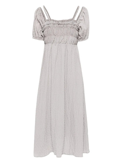 Puff Sleeves Mid-Lenght Dress