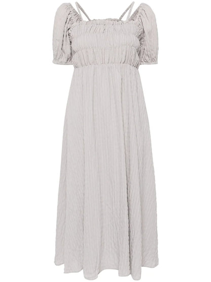 Puff Sleeves Mid-Lenght Dress