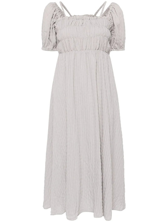 Puff Sleeves Mid-Lenght Dress
