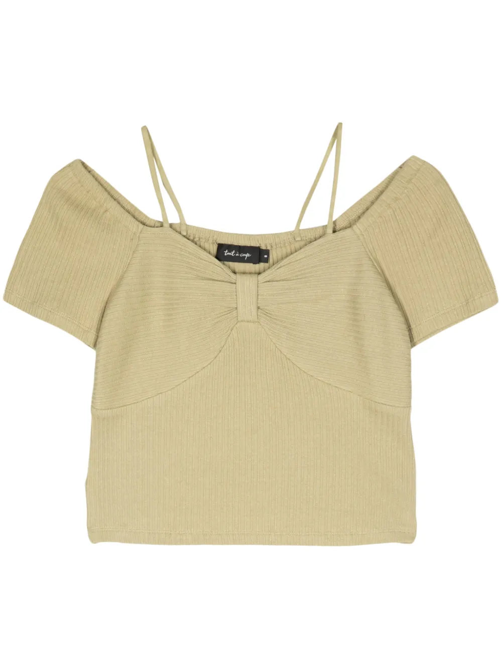Gathered-Detail Ribbed Crop Top