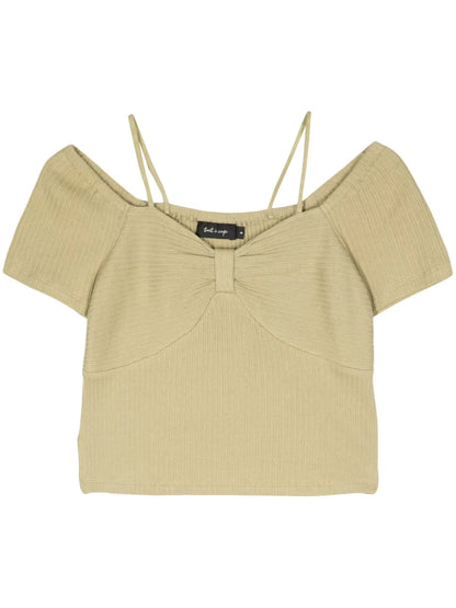 Gathered-Detail Ribbed Crop Top