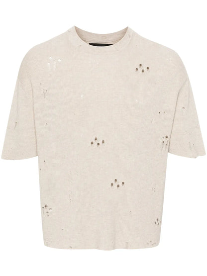 Distressed Knitted T-Shirt