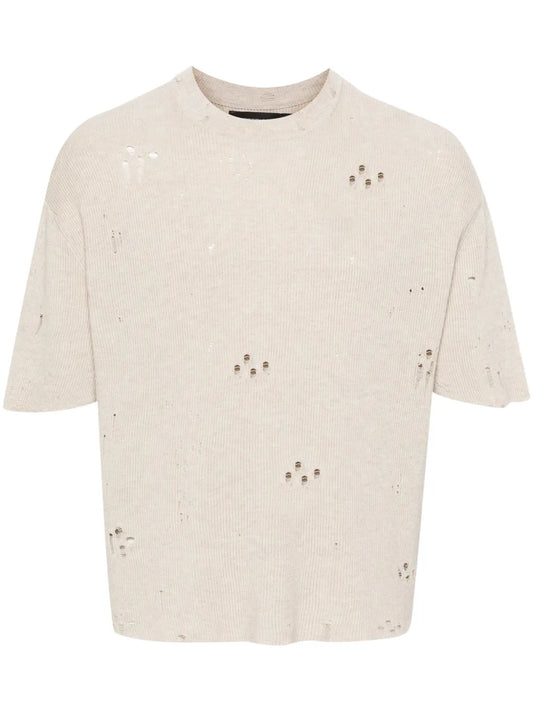 Distressed Knitted T-Shirt