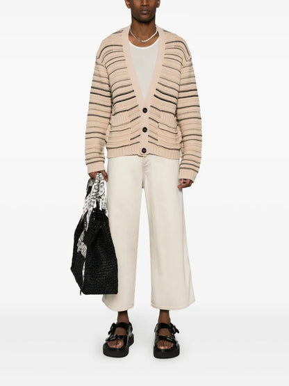 V-Neck Striped Cardigan