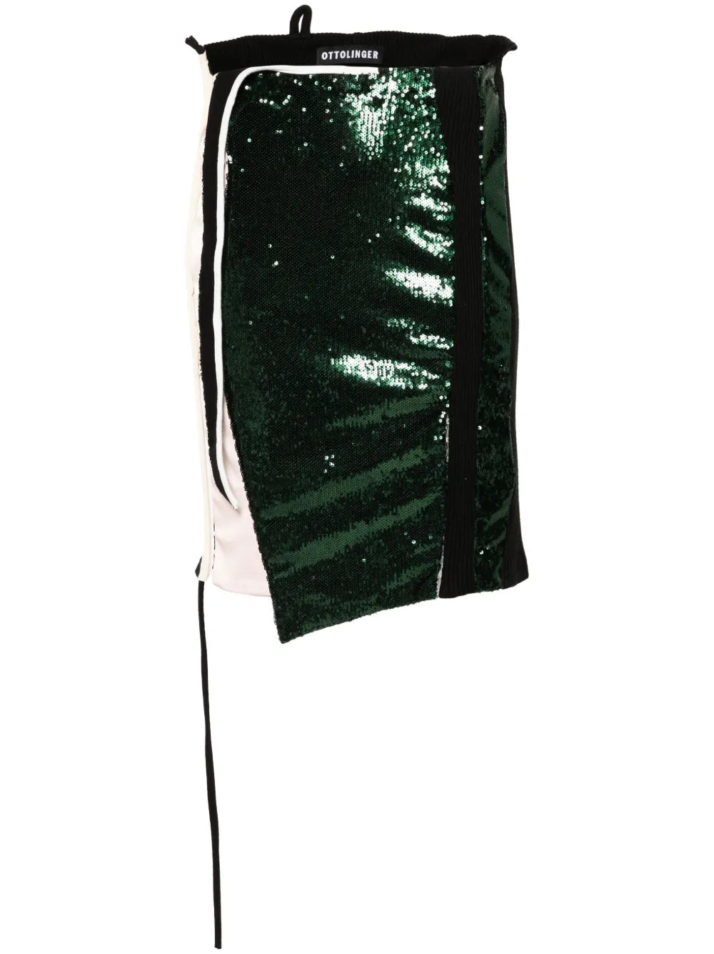 Sequin-Panels Asymmetric Skirt