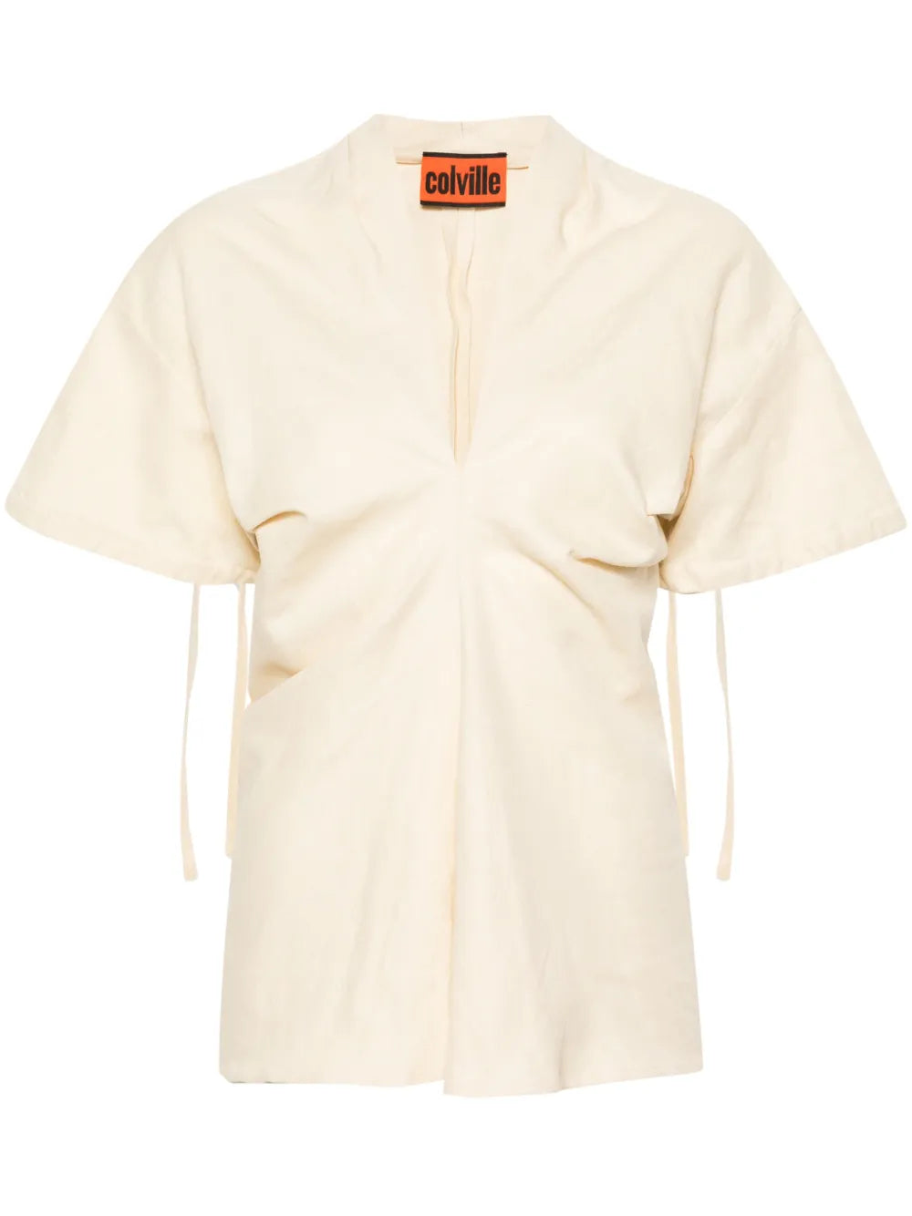 V-Neck Canvas Blouse