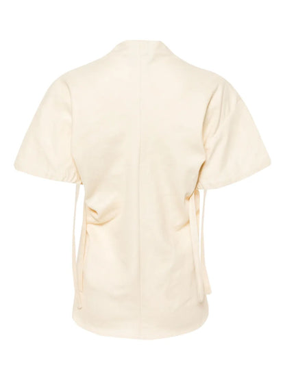 V-Neck Canvas Blouse