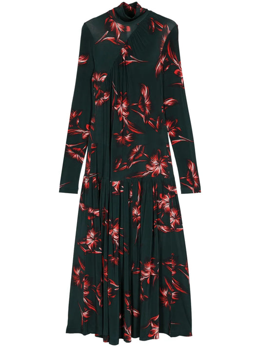 Cafe Muller Floral-Print Midi Dress