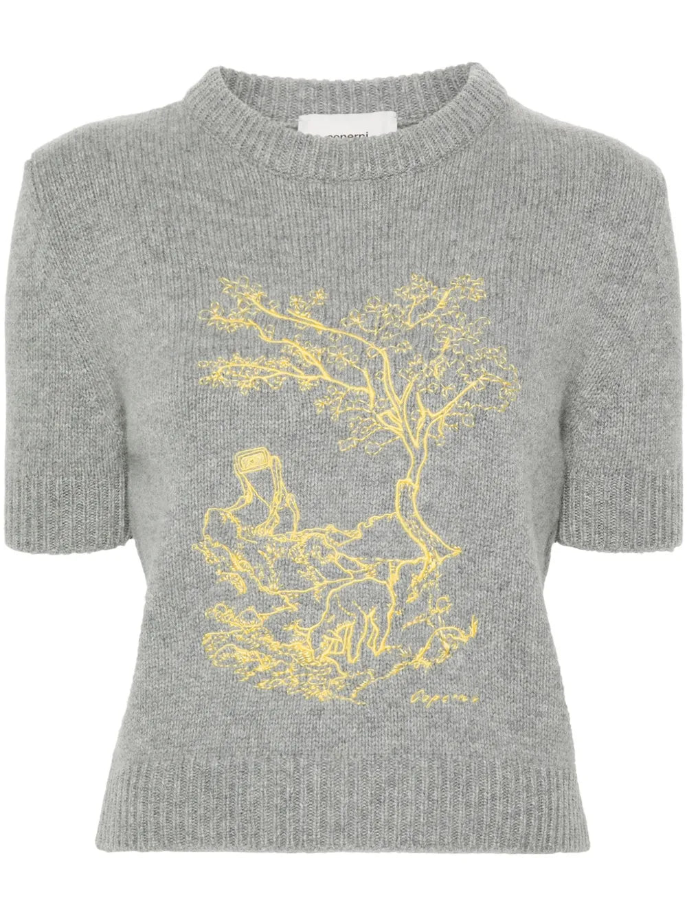 Embroidered Cropped Sweater