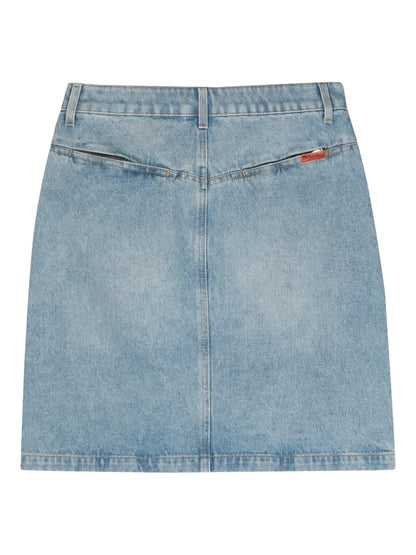 Narrow Denim Miniskirt